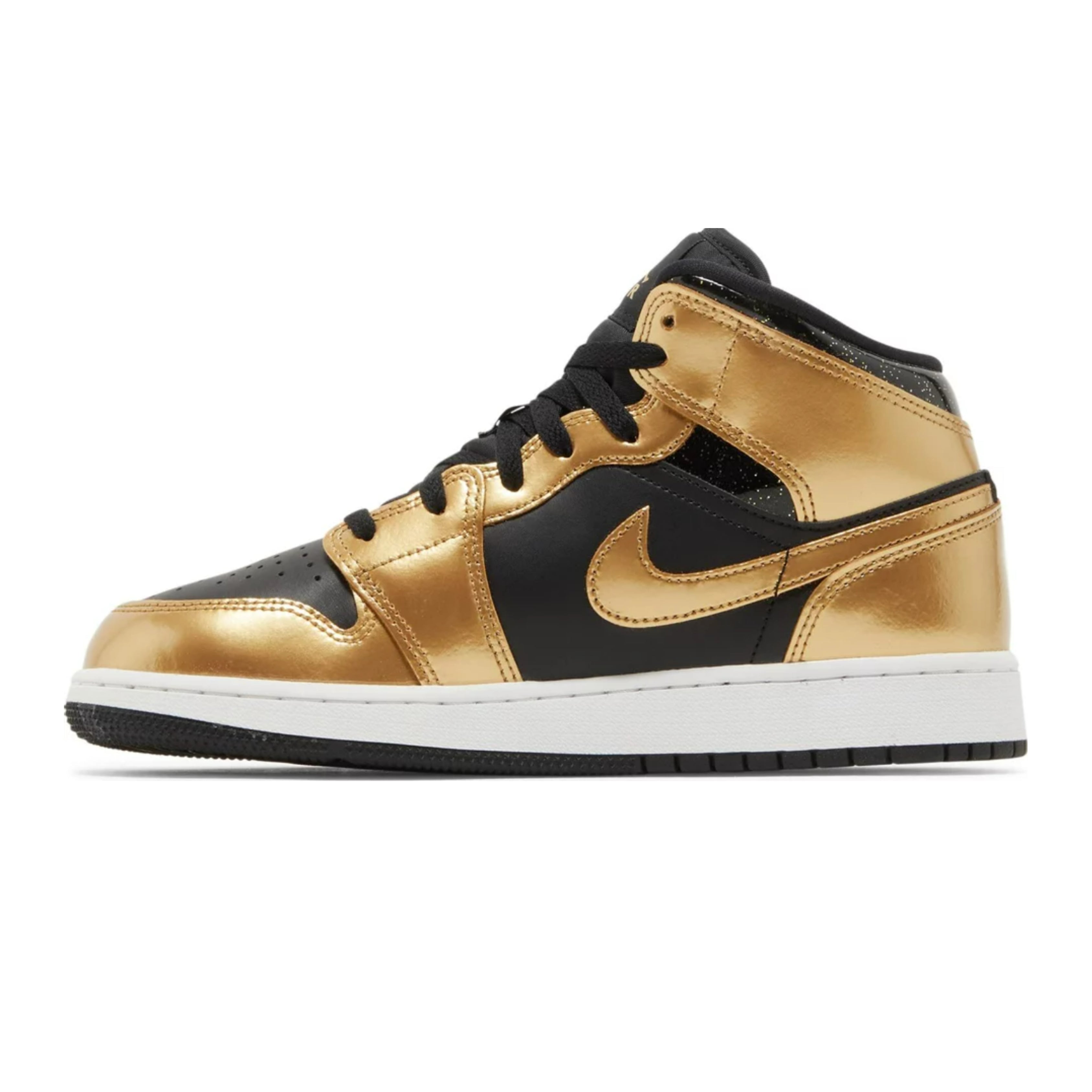 Jordan 1 Mid SE Metallic Gold Black (GS)