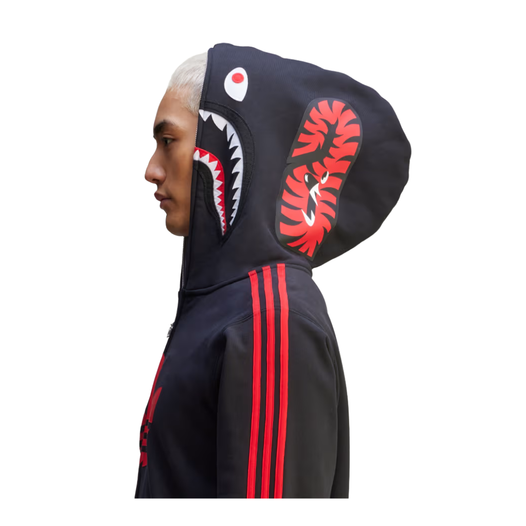 Adidas x BAPE Shark Fleece Full Zip Hoodie Black