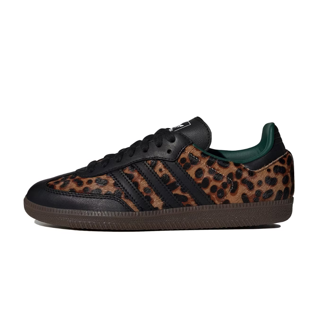 Adidas Samba OG Black Green Leopard (Women's)