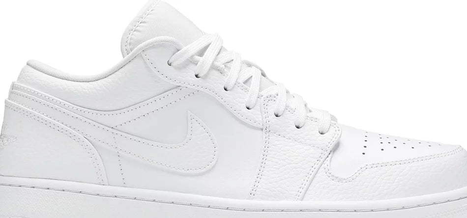 Jordan 1 Low Triple White Tumbled Leather