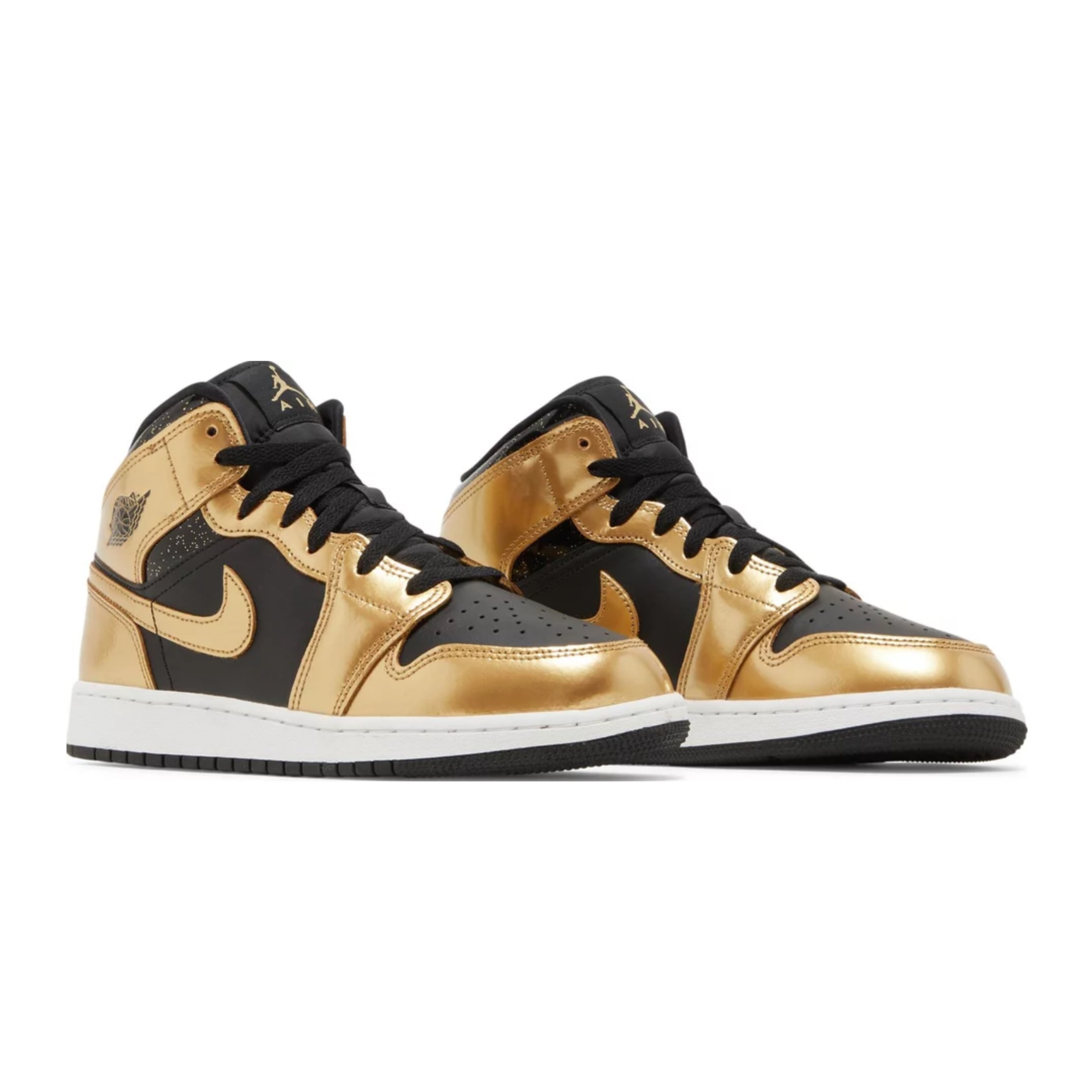 Jordan 1 Mid SE Metallic Gold Black (GS)