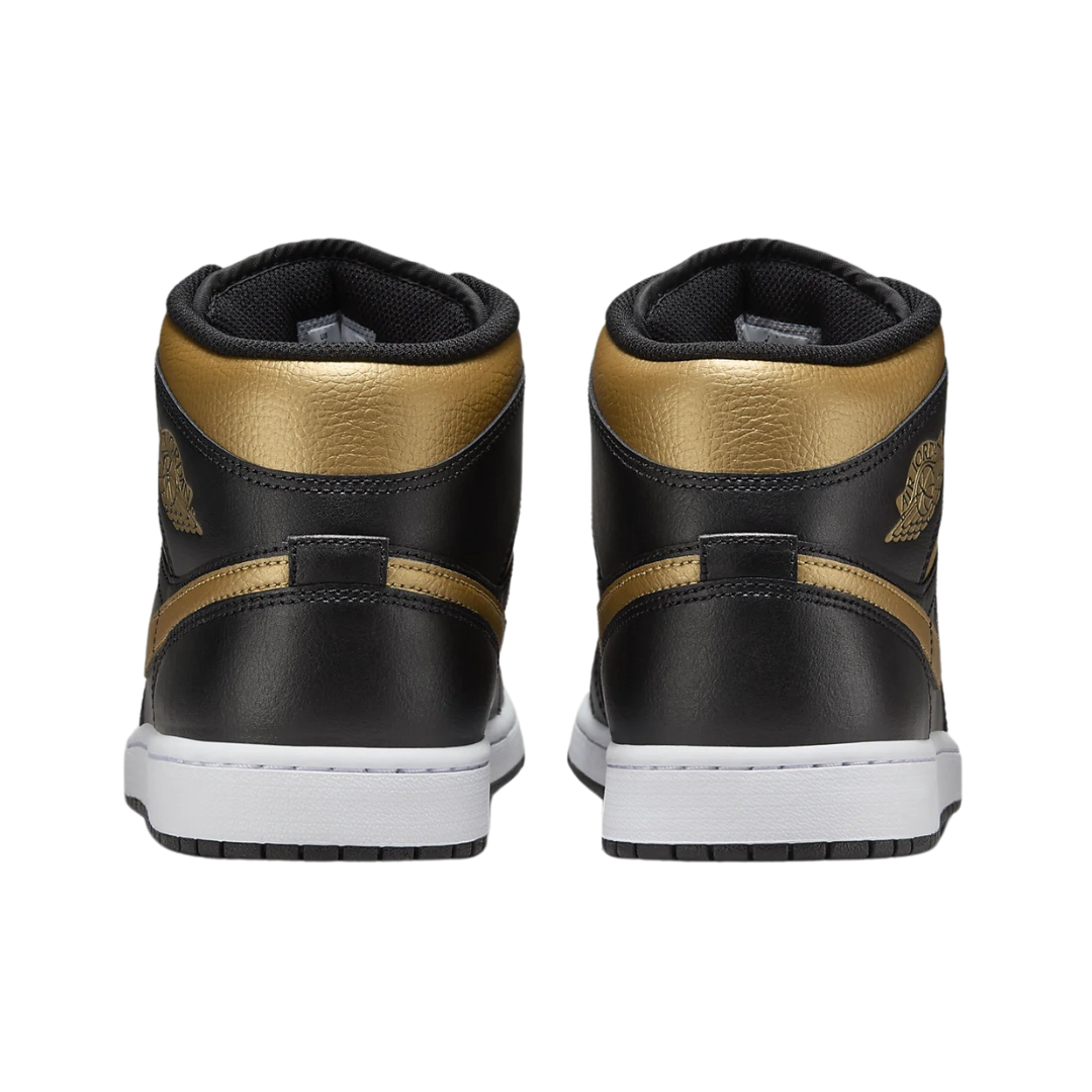Jordan 1 Mid Black Metallic Gold