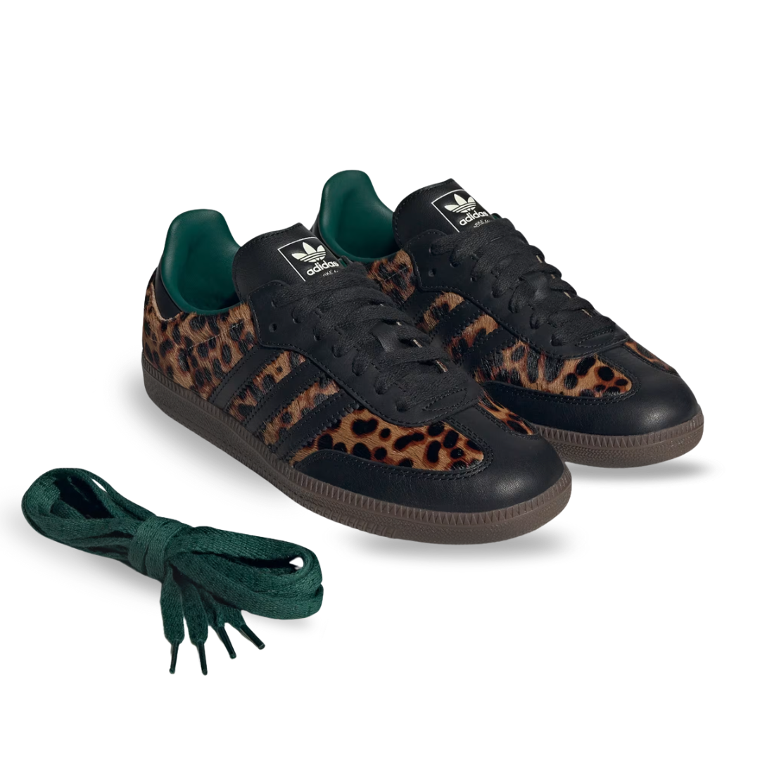 Adidas Samba OG Black Green Leopard (Women's)