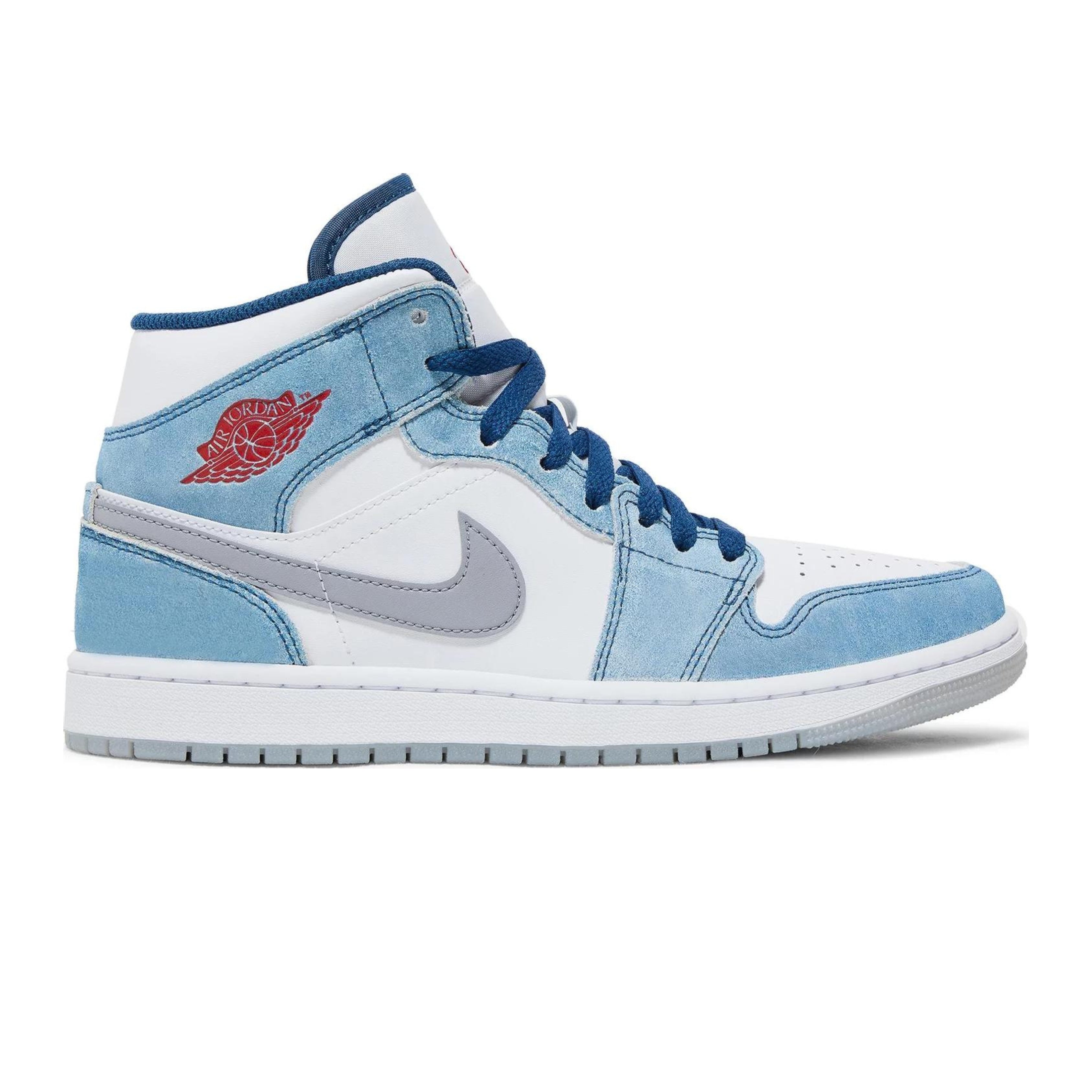 Jordan 1 Mid French Blue Fire Red