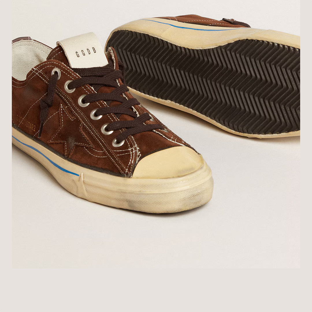Golden Goose Golden Goose Wmns V-Star LTD 'Dark Brown White Stitching'