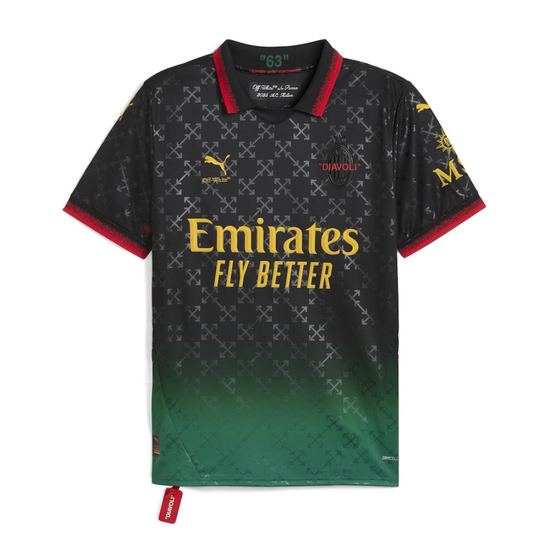 Puma Off-White X AC Milan Authentic Jersey Black Power Green