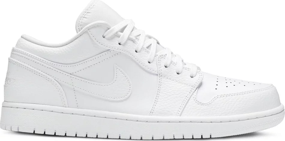 Jordan 1 Low Triple White Tumbled Leather