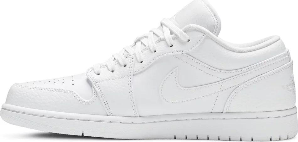 Jordan 1 Low Triple White Tumbled Leather