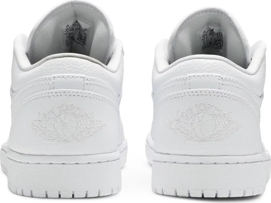 Jordan 1 Low Triple White Tumbled Leather