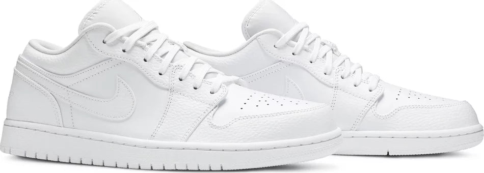 Jordan 1 Low Triple White Tumbled Leather