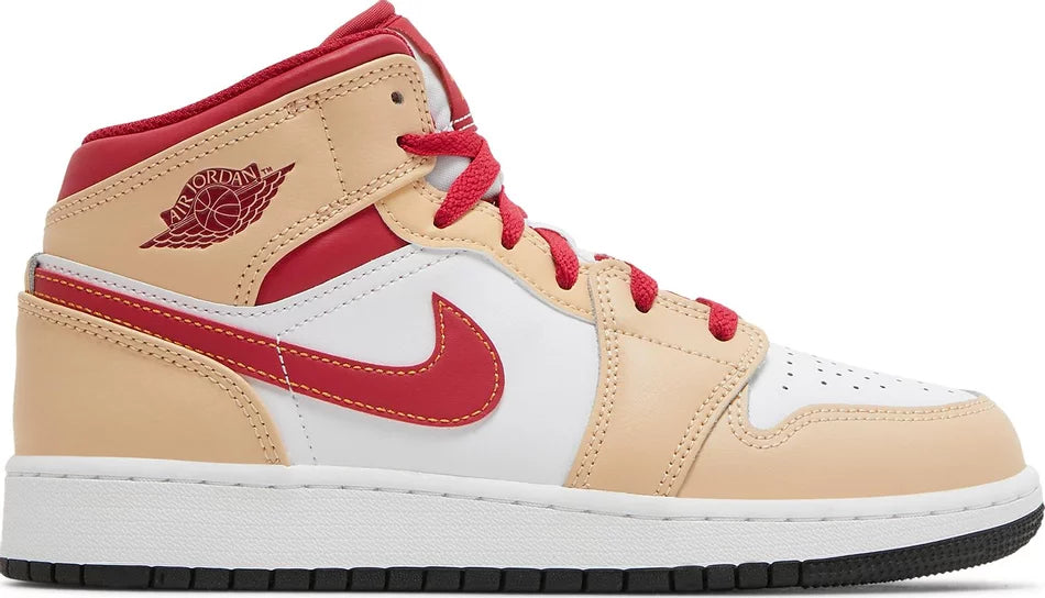 Air Jordan 1 Mid Light Cardinal Curry (GS)