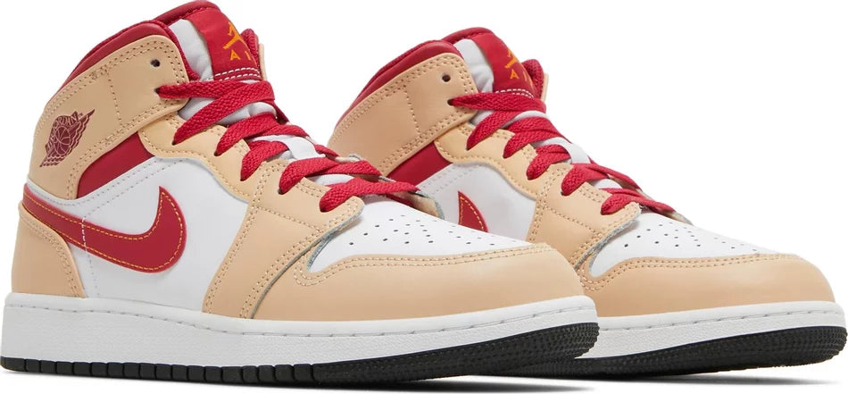 Air Jordan 1 Mid Light Cardinal Curry (GS)