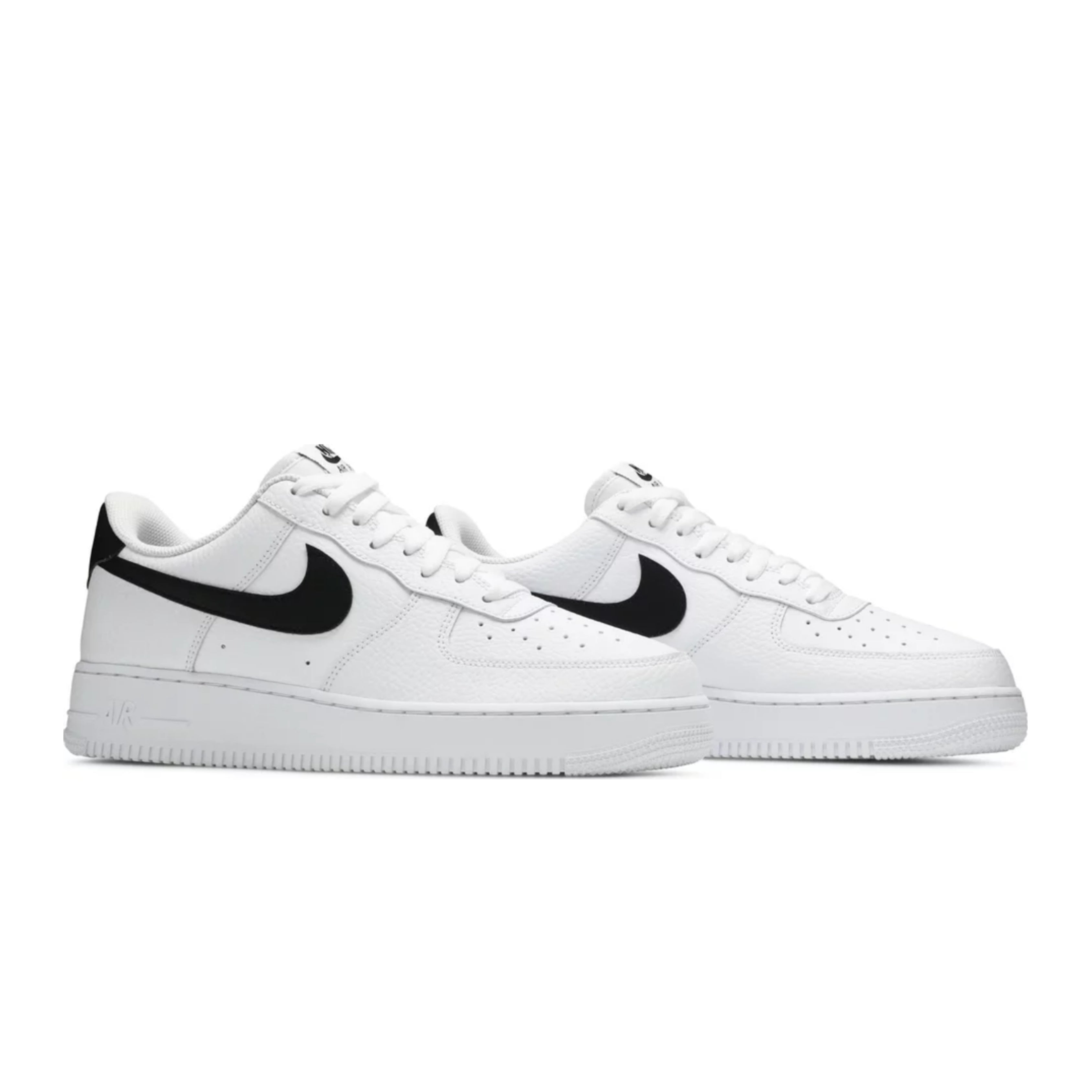 Nike Air Force 1 Low '07  White Black Pebbled Leather