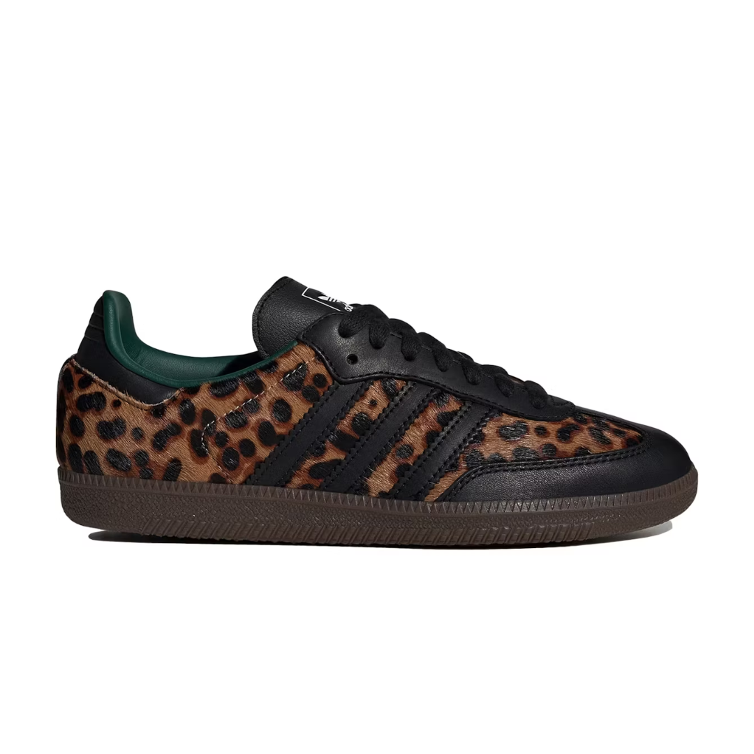 Adidas Samba OG Black Green Leopard (Women's)