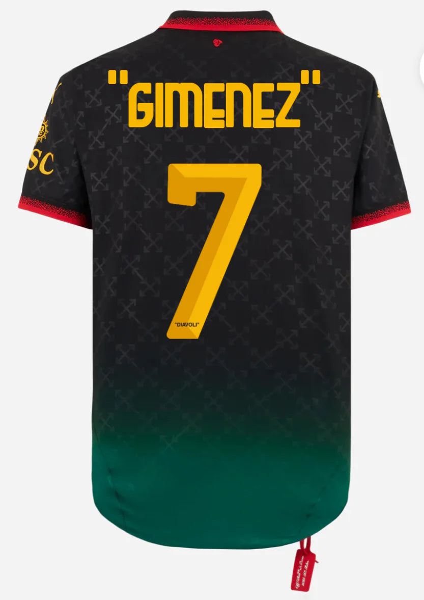 Puma Off-White X AC Milan Authentic Jersey Black Power Green