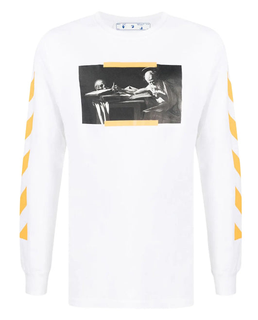 Off-White Caravaggio Saint Jerome Writing Print Longsleeve T-Shirt