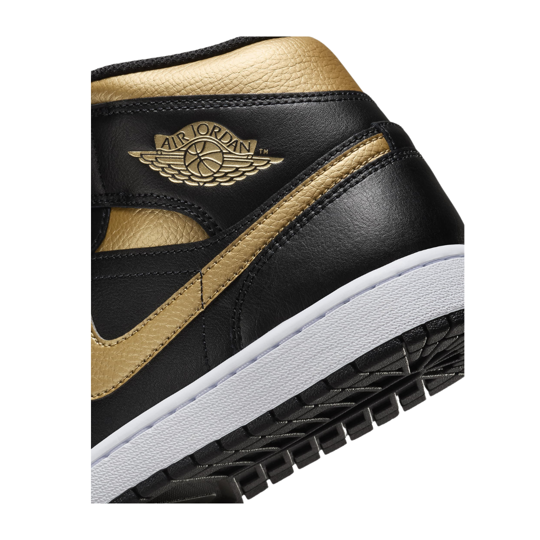 Jordan 1 Mid Black Metallic Gold