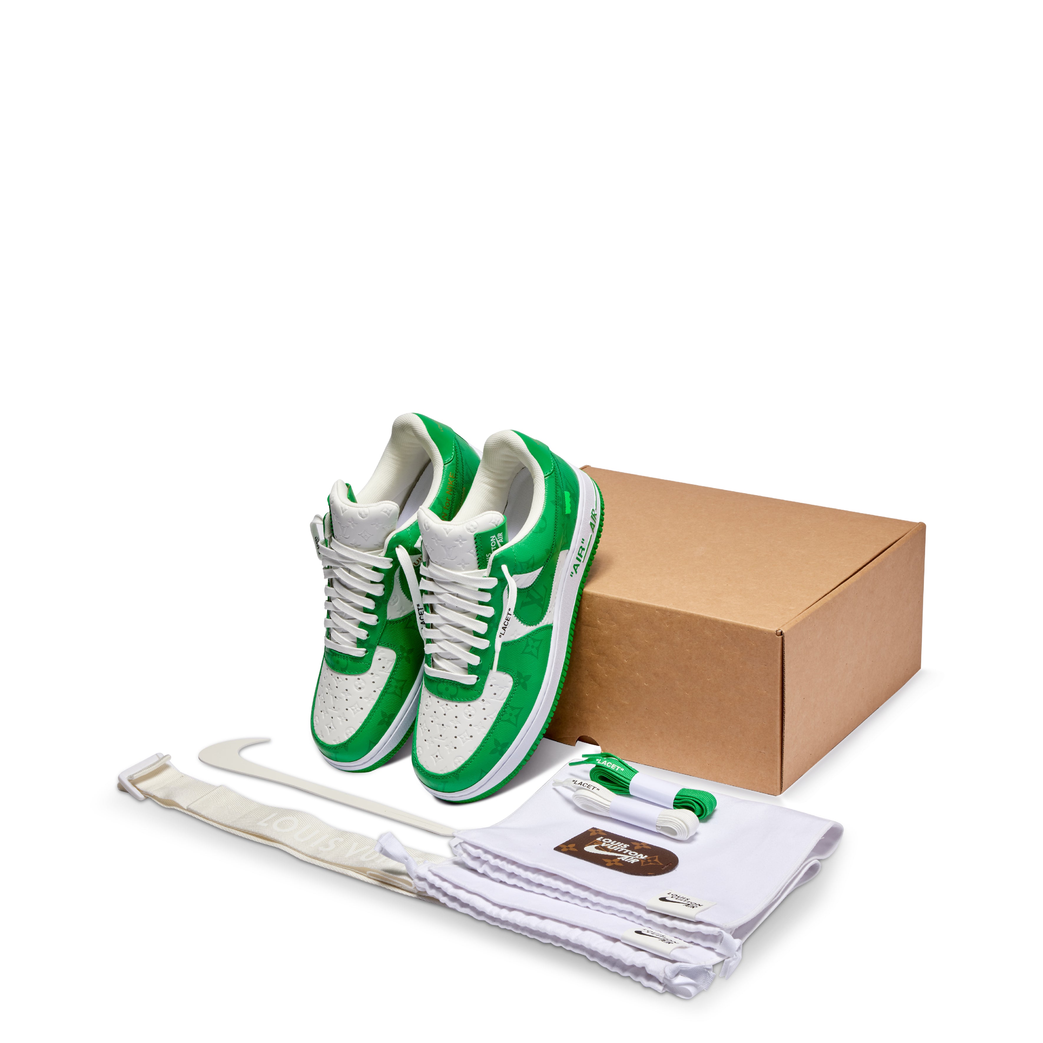 Louis Vuitton Nike Air Force 1 Low By Virgil Abloh White Green