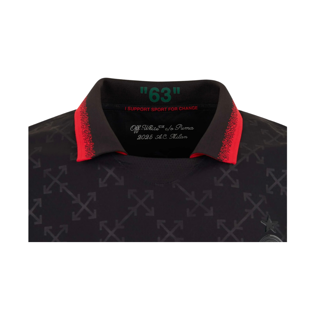 Puma Off-White X AC Milan Authentic Jersey Black Power Green