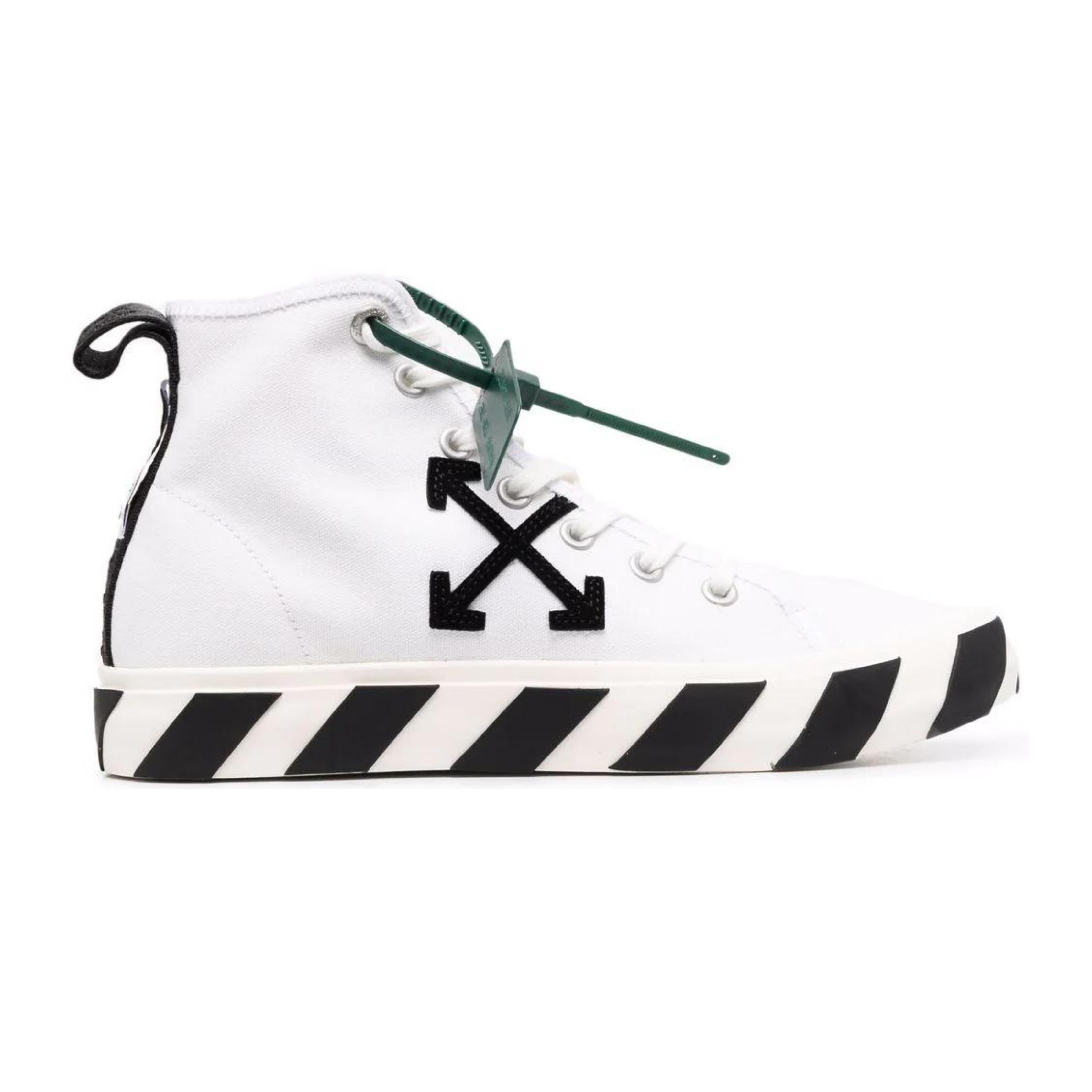 Off-White mid-top Vulcanized Canva White Black