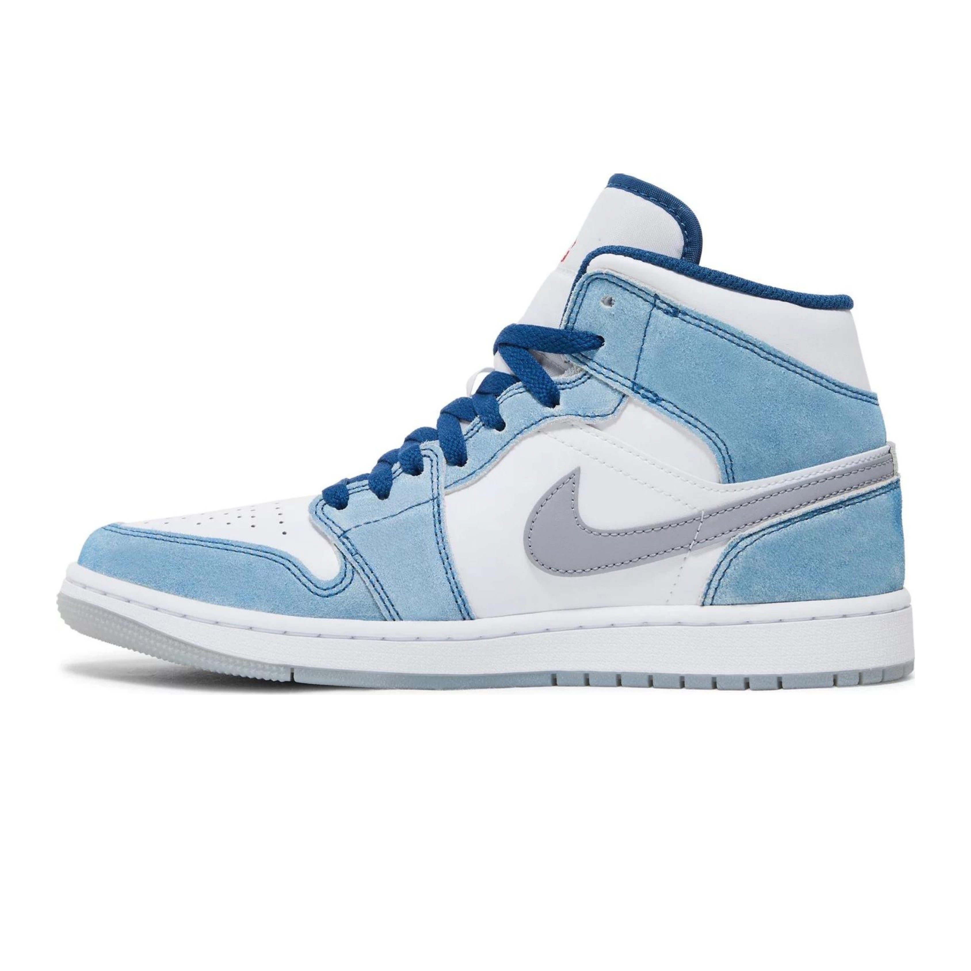 Jordan 1 Mid French Blue Fire Red