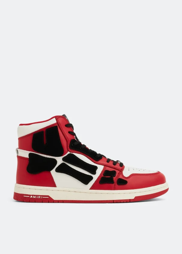 AMIRI Skel Hi-Top Sneakers red / white / black